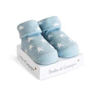 DouDou et Compagnie Ponožky pro miminko | modré s hvězdičkami