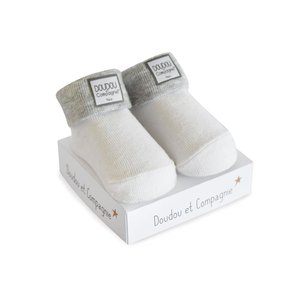 DouDou et Compagnie ponožky pro miminko | bílo-šedé