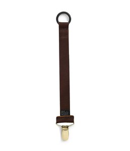 Exclusive Collection Leather Pacifier Clip - Brown
