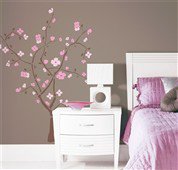 RoomMates Dekorace na zeď - samolepky Keř růžový květ