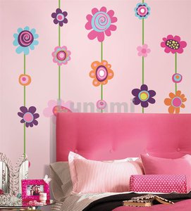 Samolepící dekorace na zeď - Květinový závěs