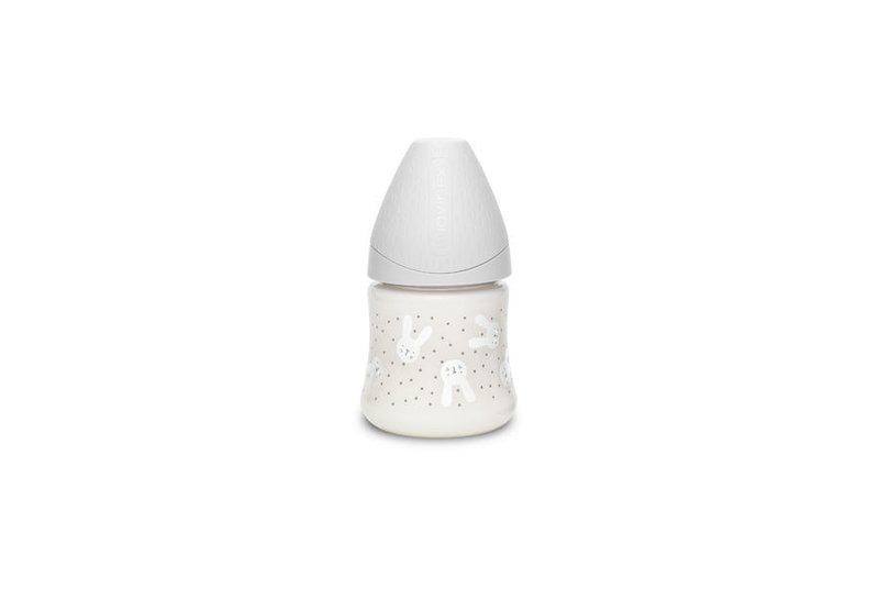 Suavinéx Kojenecká láhev Premium Hygge 150ml pomalý průtok | králík - šedý
