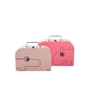 Set kufříků - 2 ks - světle růžová/malinová