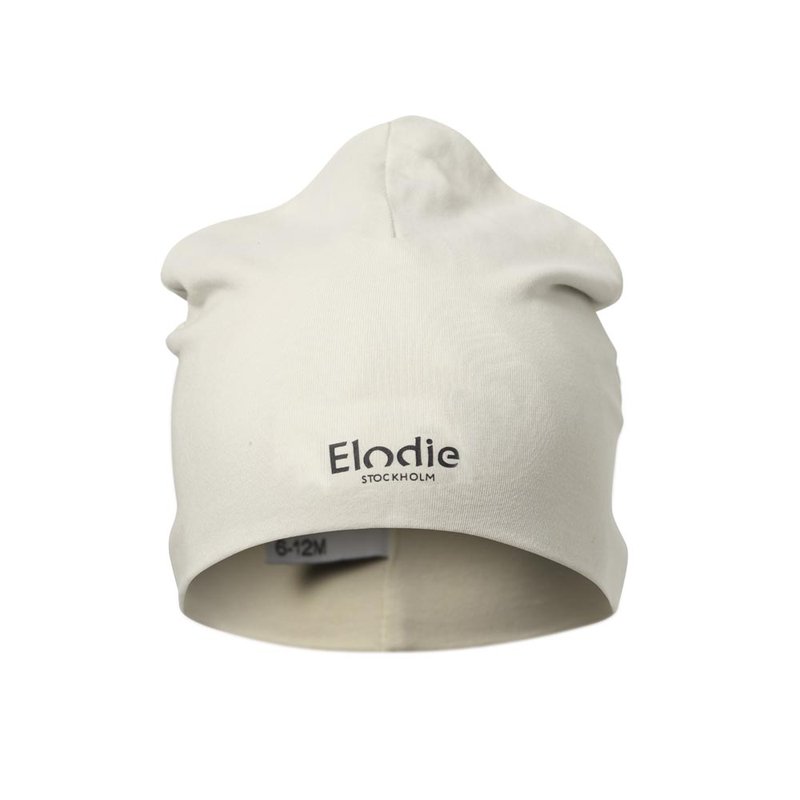 Elodie Details Bavlněná čepice Logo | Creamy White - 0-6 měsíců