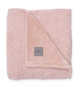 Jollein Deka pletená River knit | pale pink/coral fleece