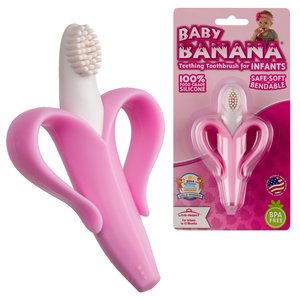 První kartáček Baby Banana Brush | růžový banán