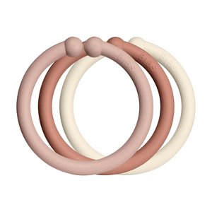 BIBS Loops kroužky 12 ks | Blush/Woodschuck/Ivory