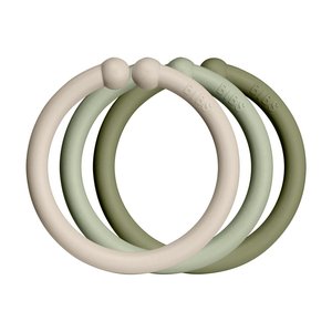 BIBS Loops kroužky 12 ks | Vanilla/Sage/Olive