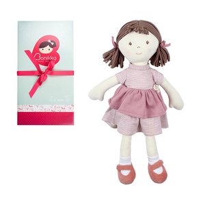 Bonikka látková panenka All Natural | Brook růžové šaty + dárkové balení