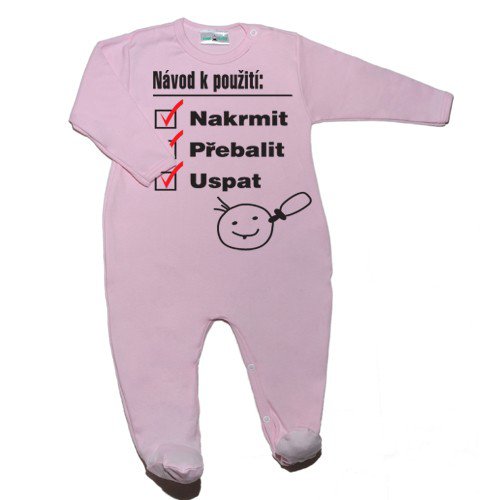 Cool Baby Kojenecký overal na spaní - Návod k použití - růžový 12-18 měsíců
