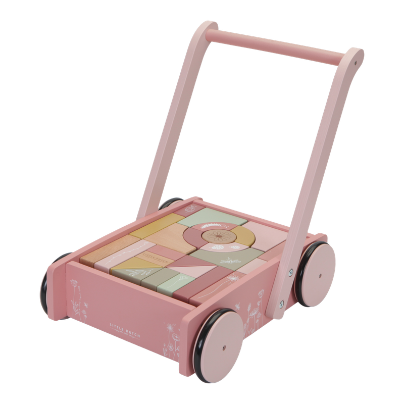 Little Dutch Vozíček s kostkami | Pink Flowers