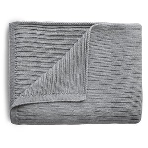 Pletená dětská deka Mushie z organické bavlny | proužkovaná Gray