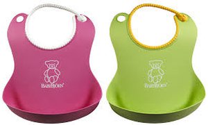 Bryndák měkký bez PVC Babybjörn - Soft zelený/pink, 2 ks
