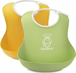 Bryndák měkký bez PVC Babybjörn - Soft | zelený/žlutý 2 ks