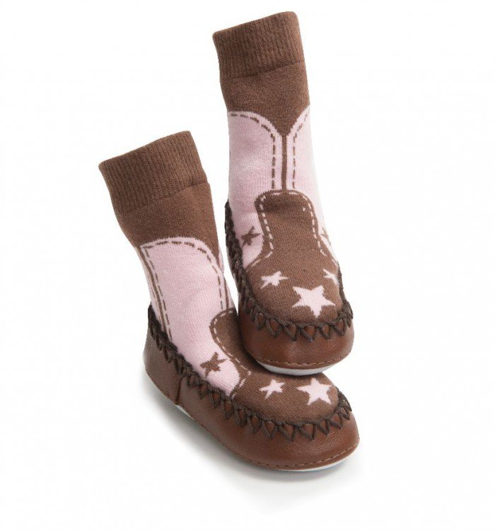 Sock Ons Dětské bačkůrky ponožkové Mocc Ons | Cow Girl - 6-12 měsíců