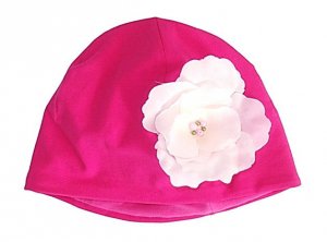 Pinkie Dětská čepice s kytkou | Flower - 1-3 roky (obvod cca 45 cm, hloubka 17 cm)