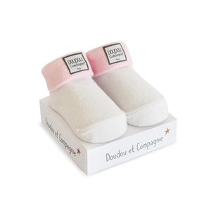 DouDou et Compagnie Ponožky pro miminko | bílo-růžové