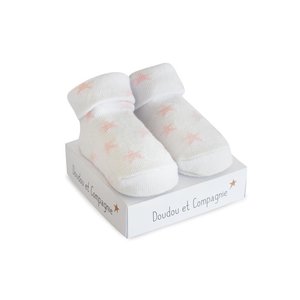 DouDou et Compagnie Ponožky pro miminko | růžové hvězdičky