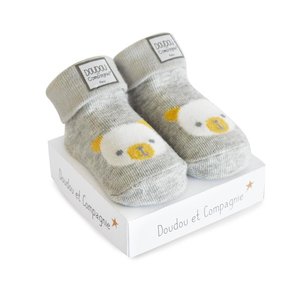 DouDou et Compagnie Ponožky pro miminko | šedé s medvídkem