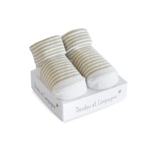 DouDou et Compagnie Ponožky pro miminko | šedý proužek