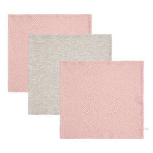 Little Dutch Ručníček 25×25cm 3ks | pure pink/grey