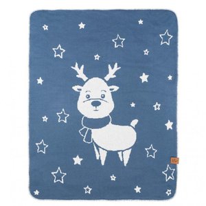 Double deka Reindeer Effiki 70x90 cm | modrá