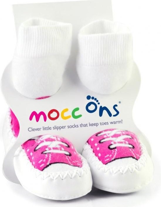 Sock Ons Dětské ponožkové bačkůrky Mocc Ons - Tenisky růžové - 12-18 měsíců